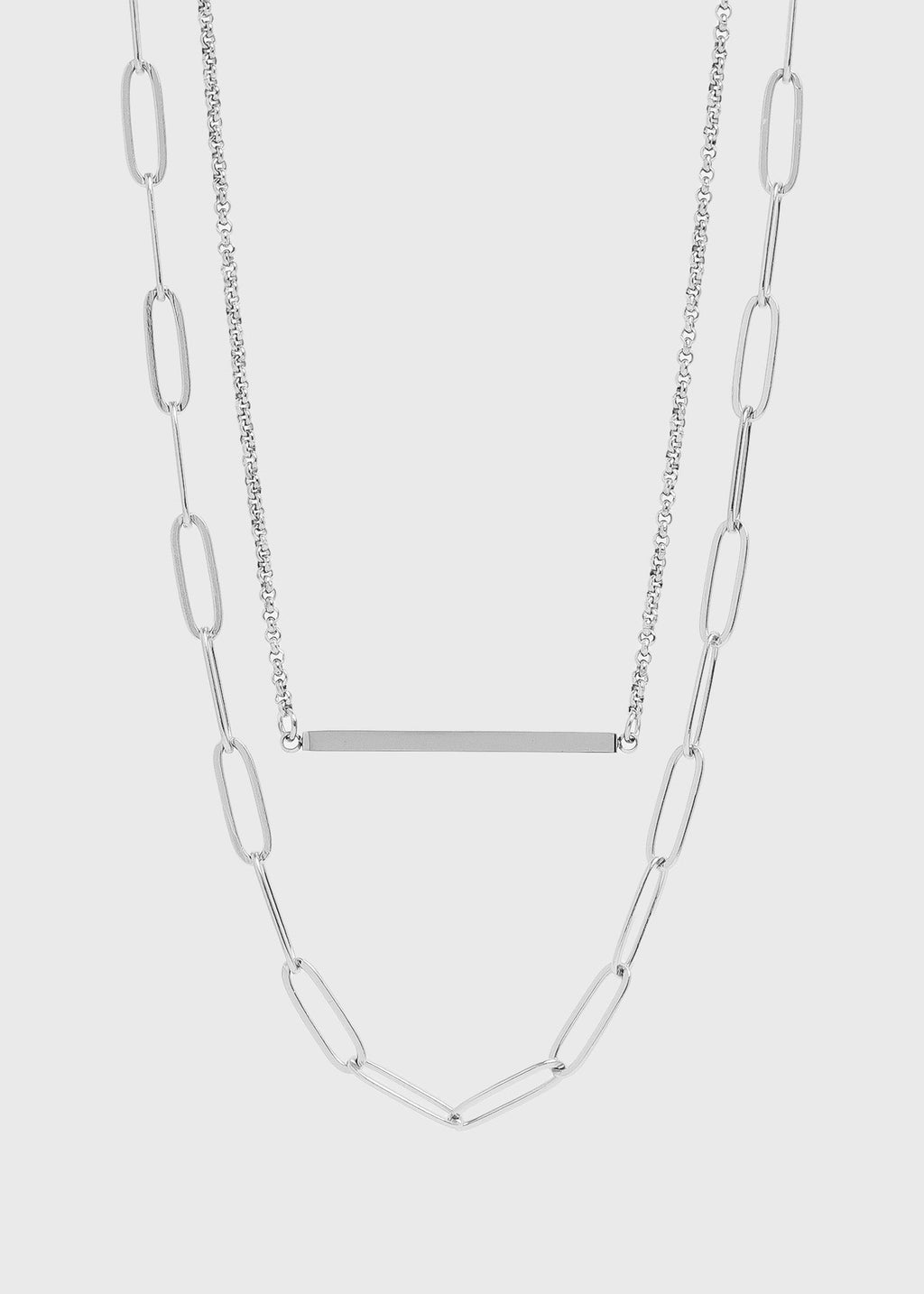 Paperclip & Bar Layered Necklace