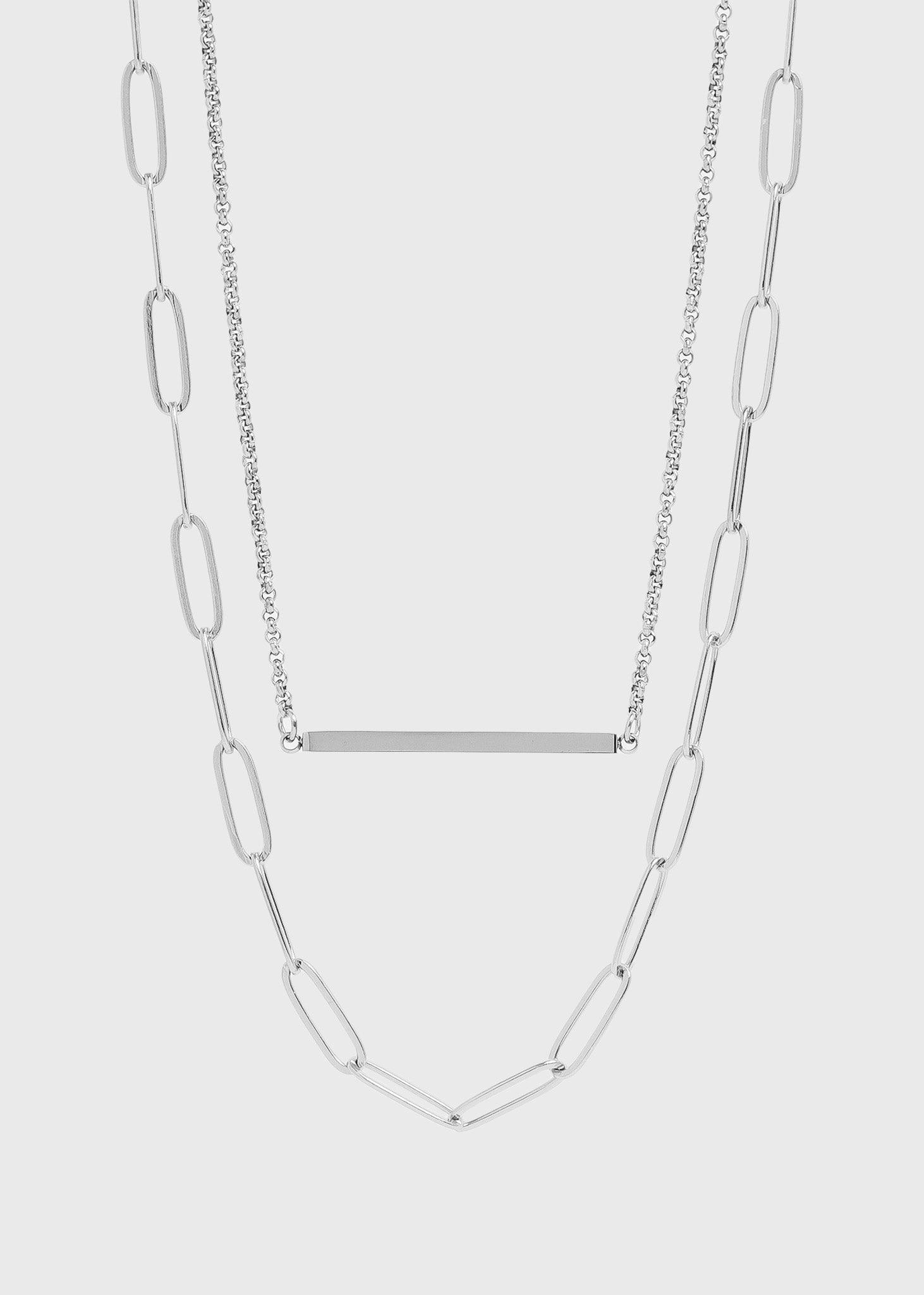 Paperclip & Bar Layered Necklace
