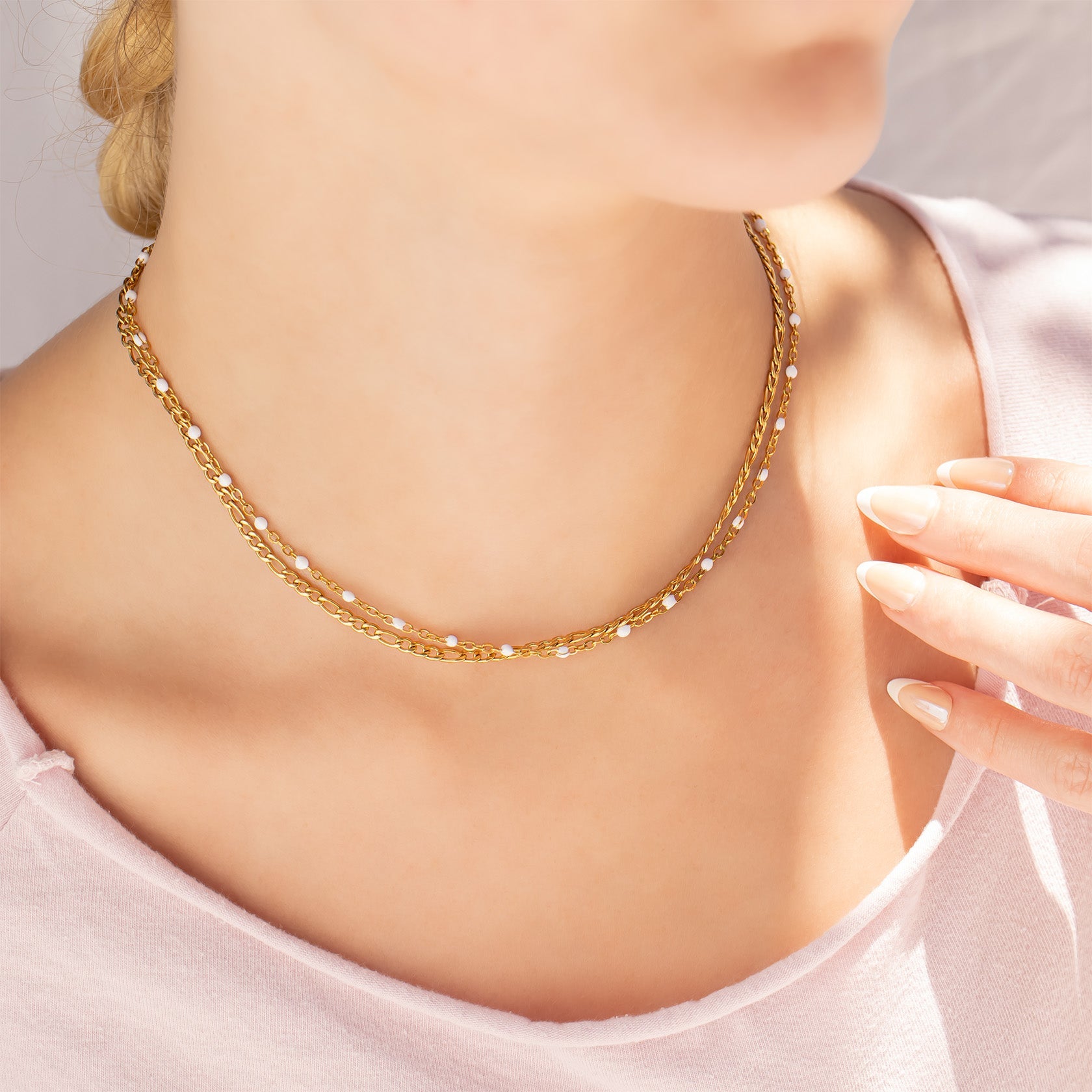 Confetti White Necklace