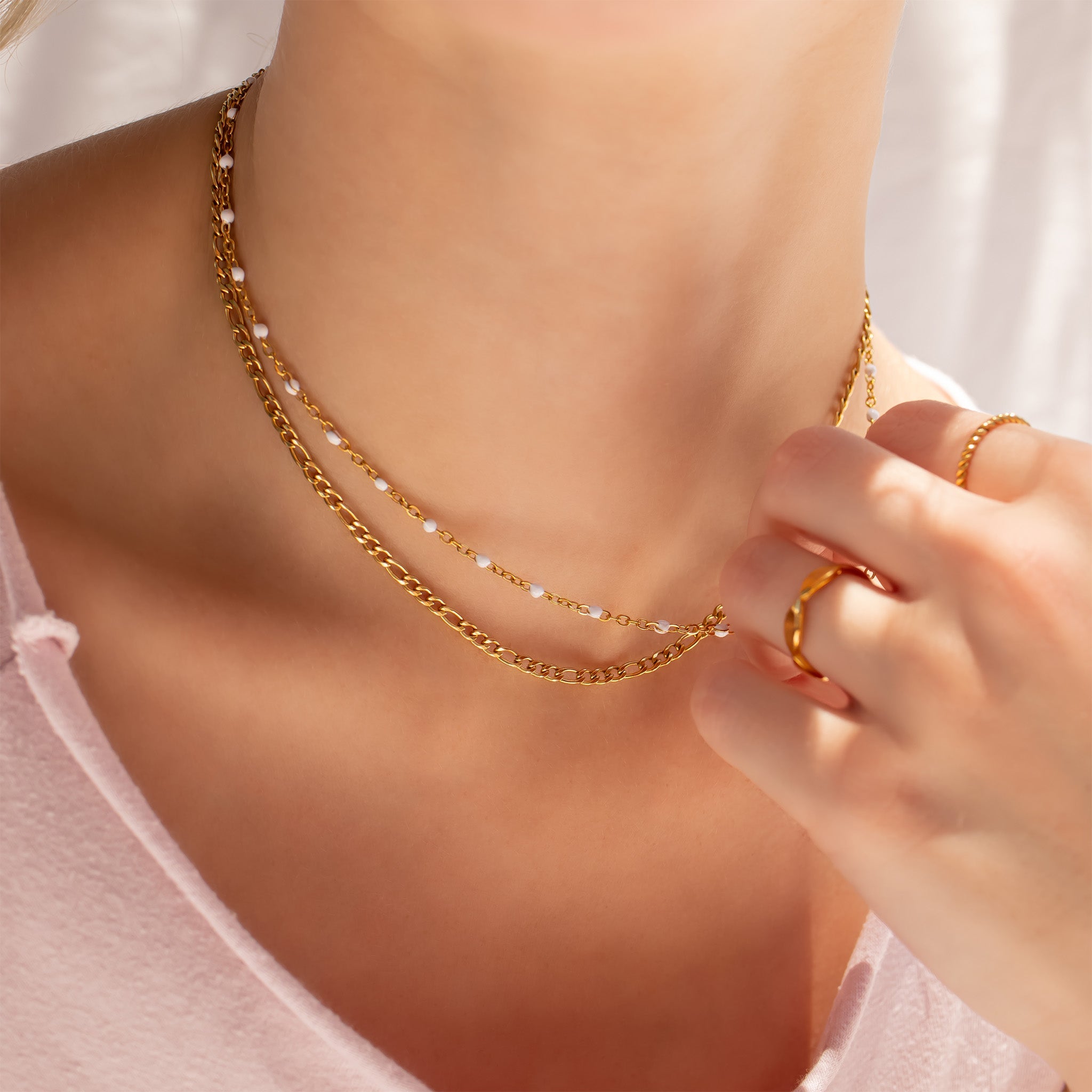 Confetti White Necklace