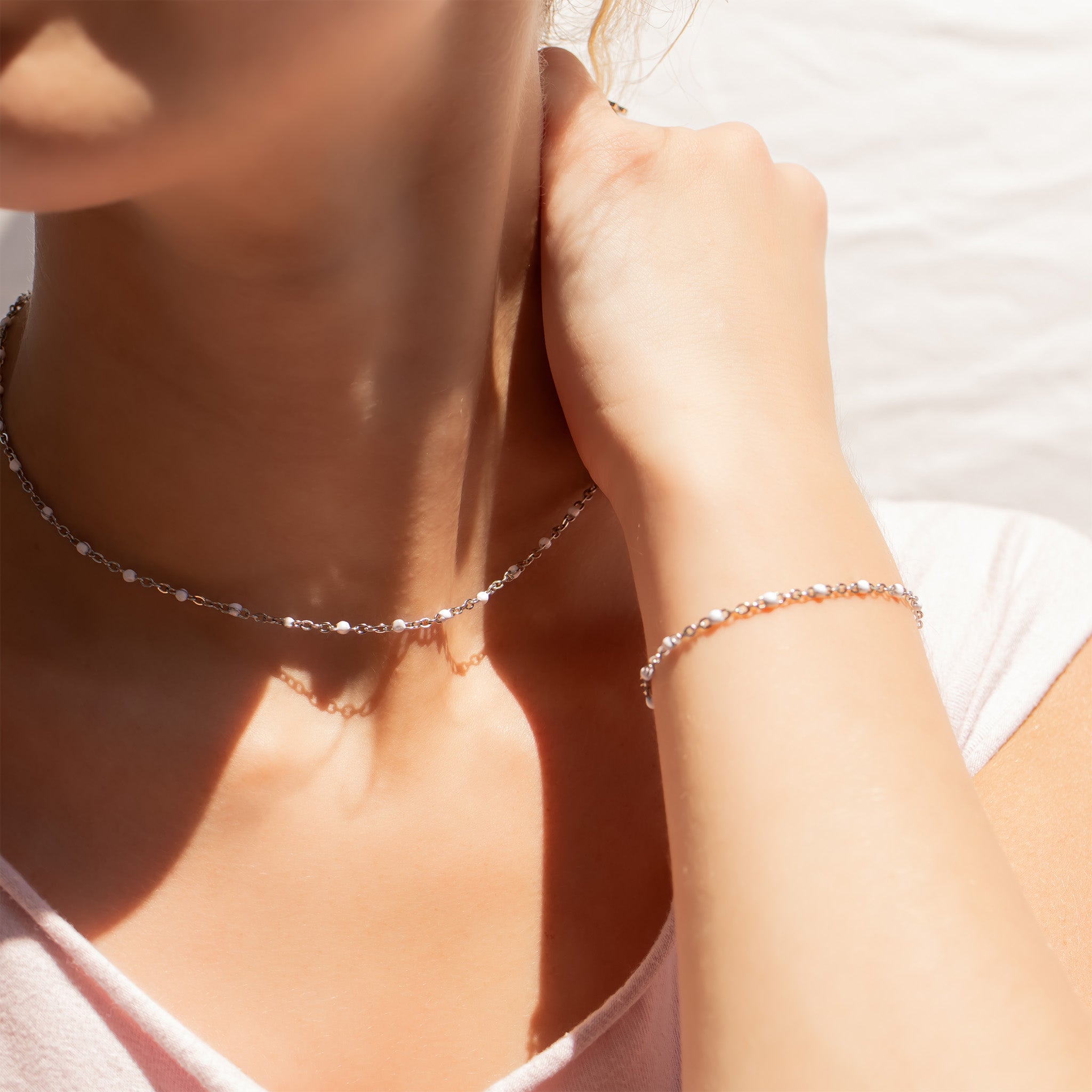 Confetti White Necklace