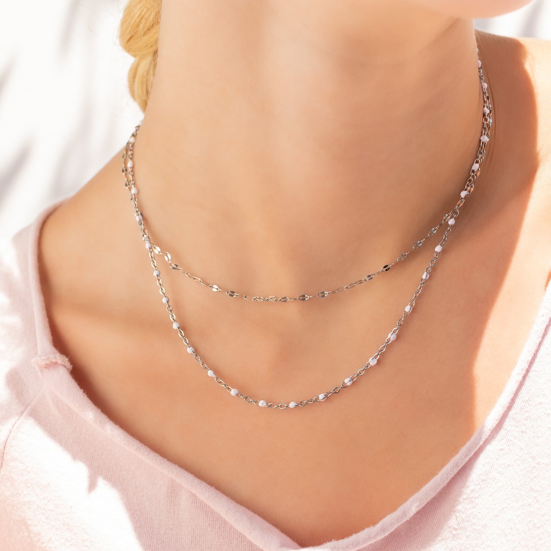 Confetti White Necklace
