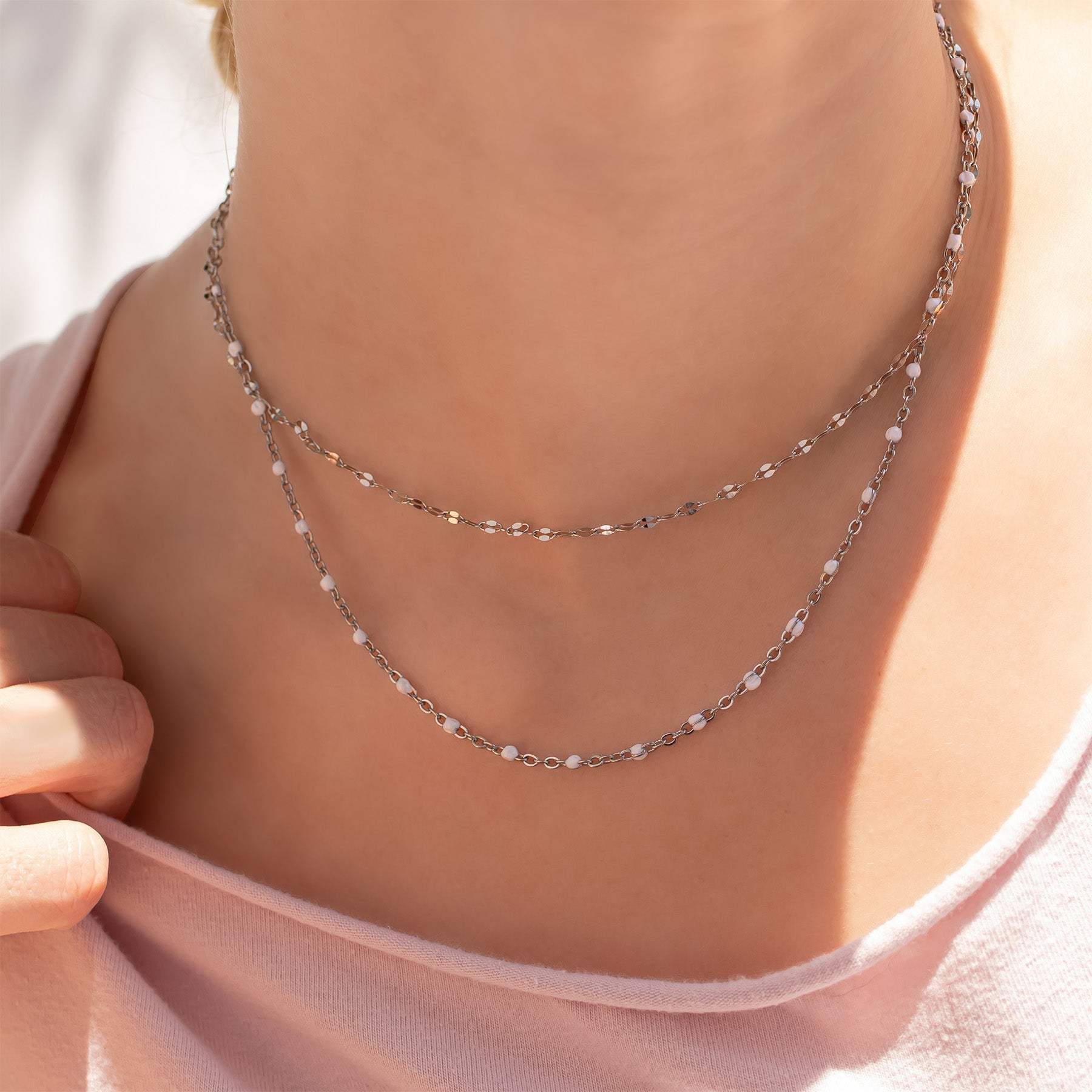 Confetti White Necklace
