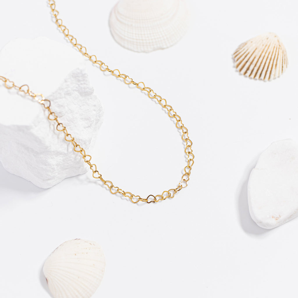Gold Heart Chain Necklace