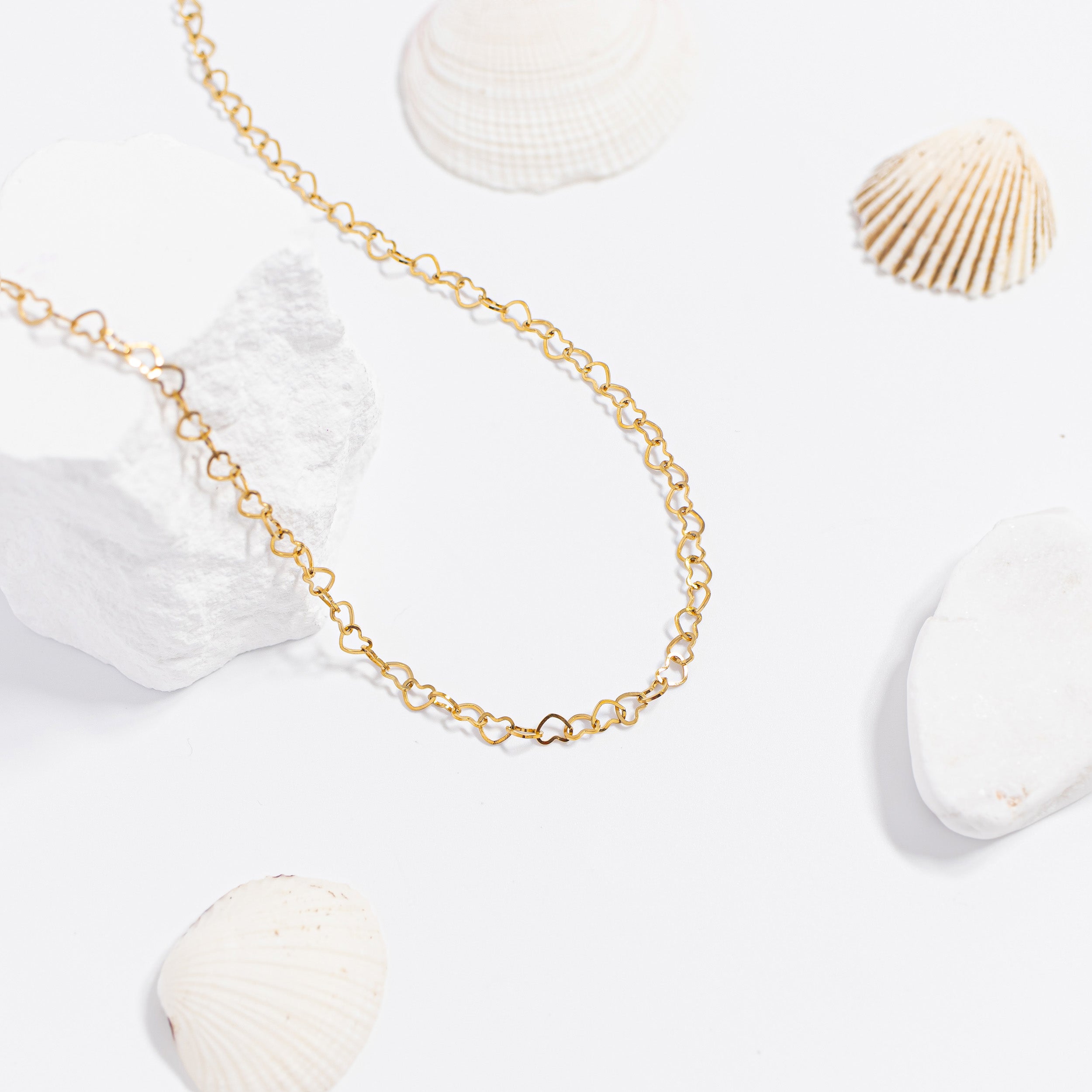 Gold Heart Chain Necklace