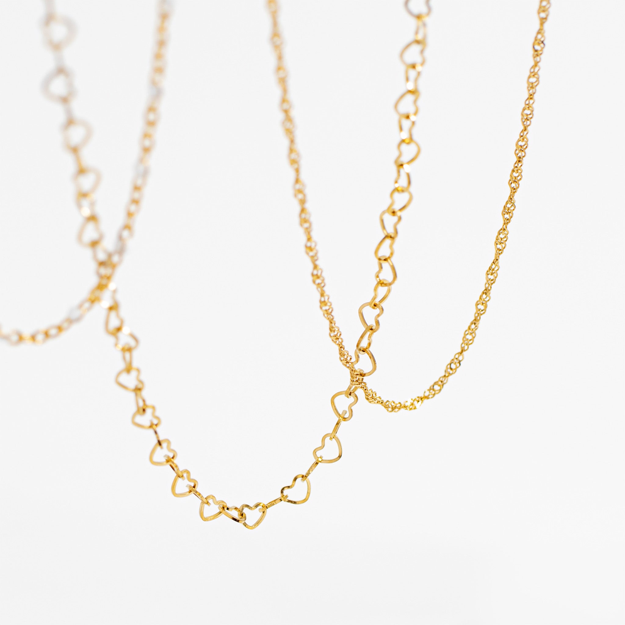 Gold Heart Chain Necklace