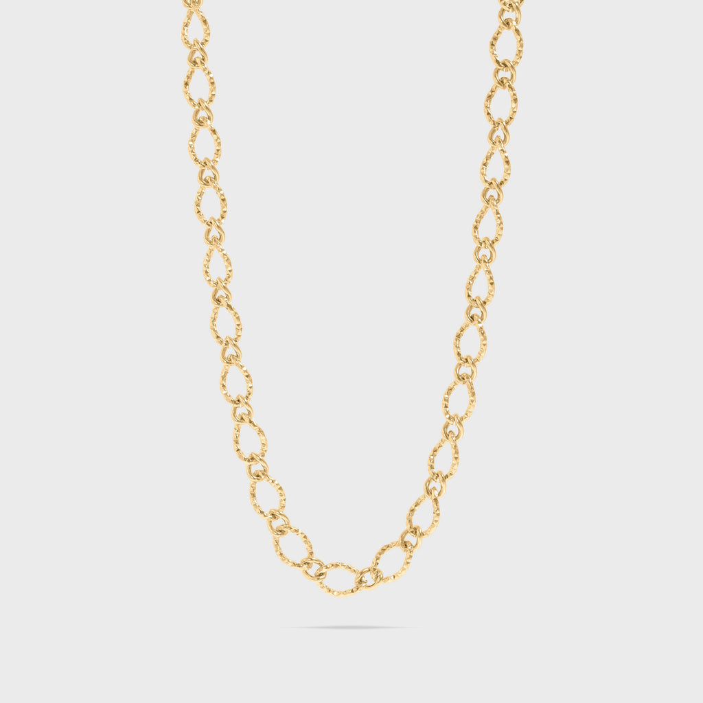 Hammered Oval Chain Necklace