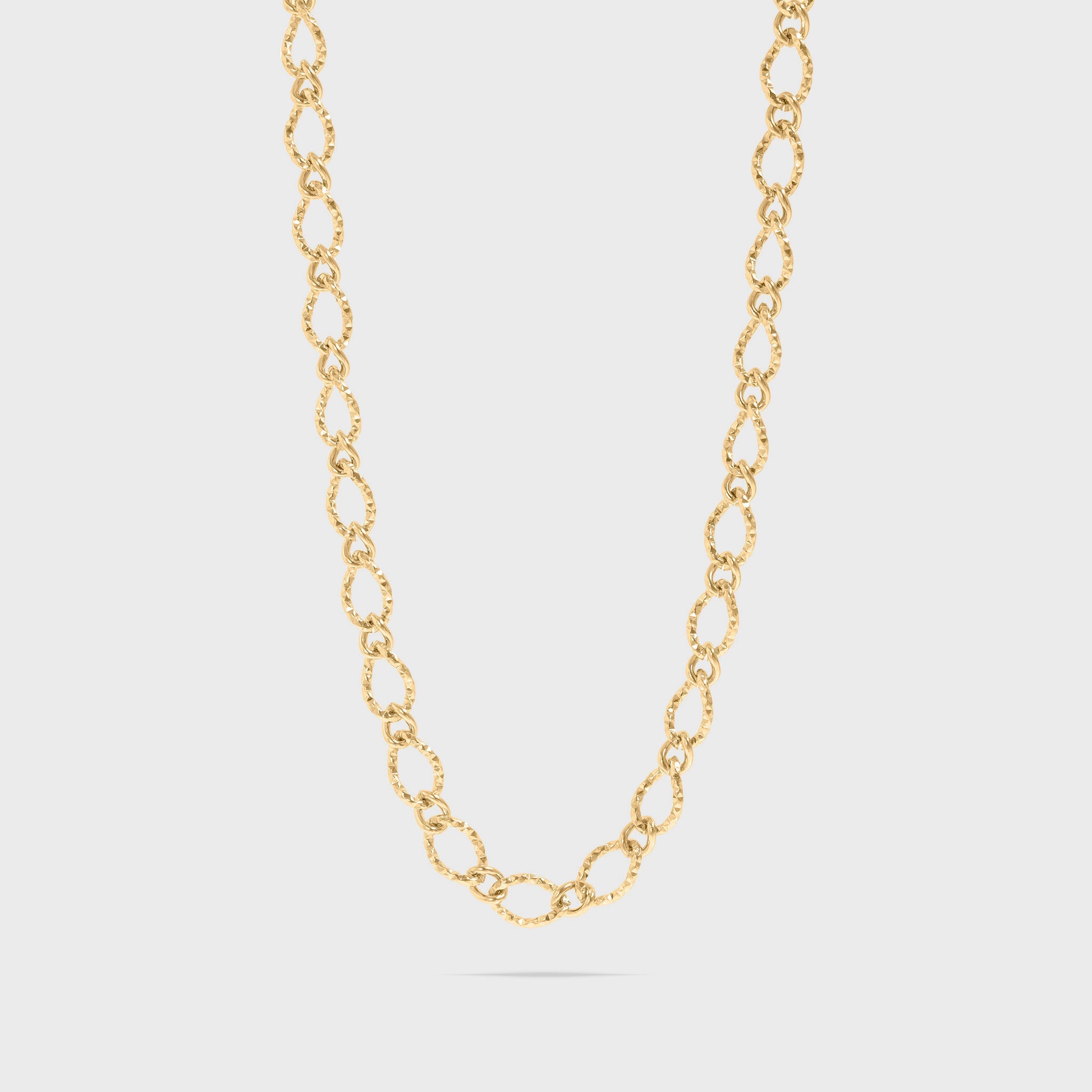 Hammered Oval Chain Necklace