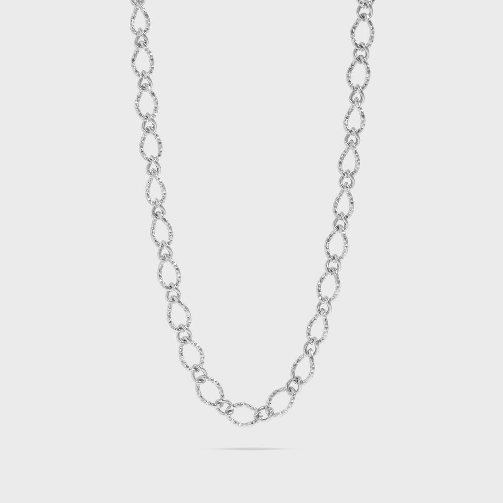 Hammered Oval Chain Necklace
