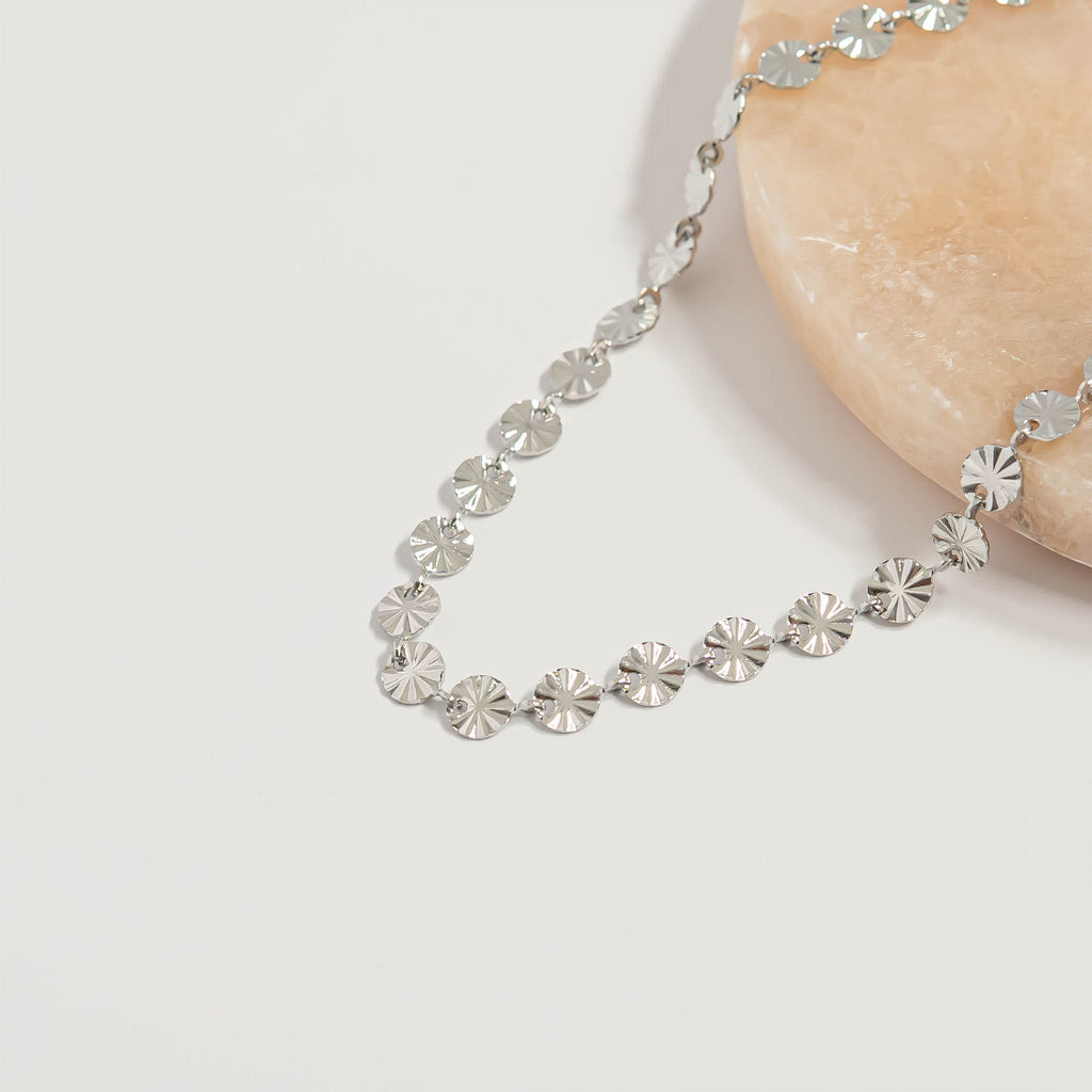 Silver Sunburst Chain Bracelet