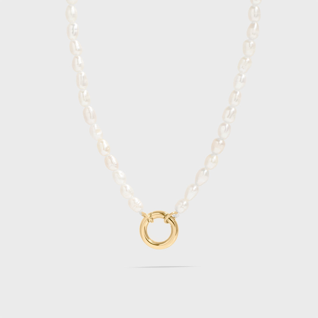 Freshwater Pearl Charm Holder Necklace