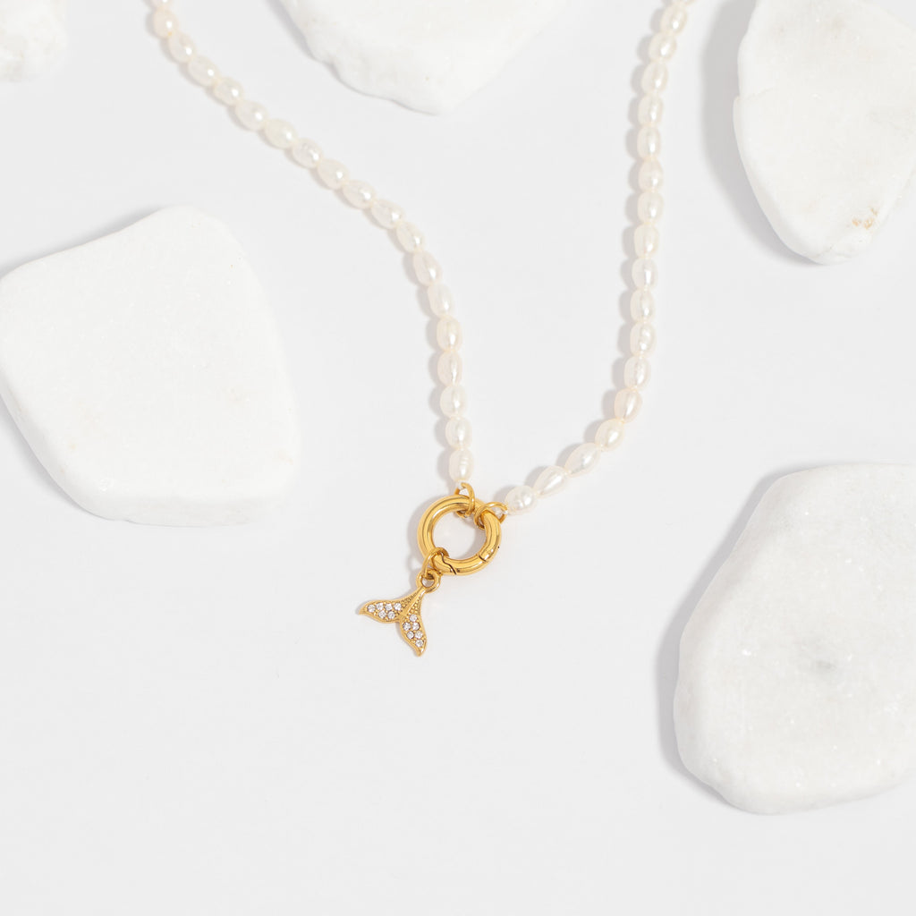 Freshwater Pearl Charm Holder Necklace