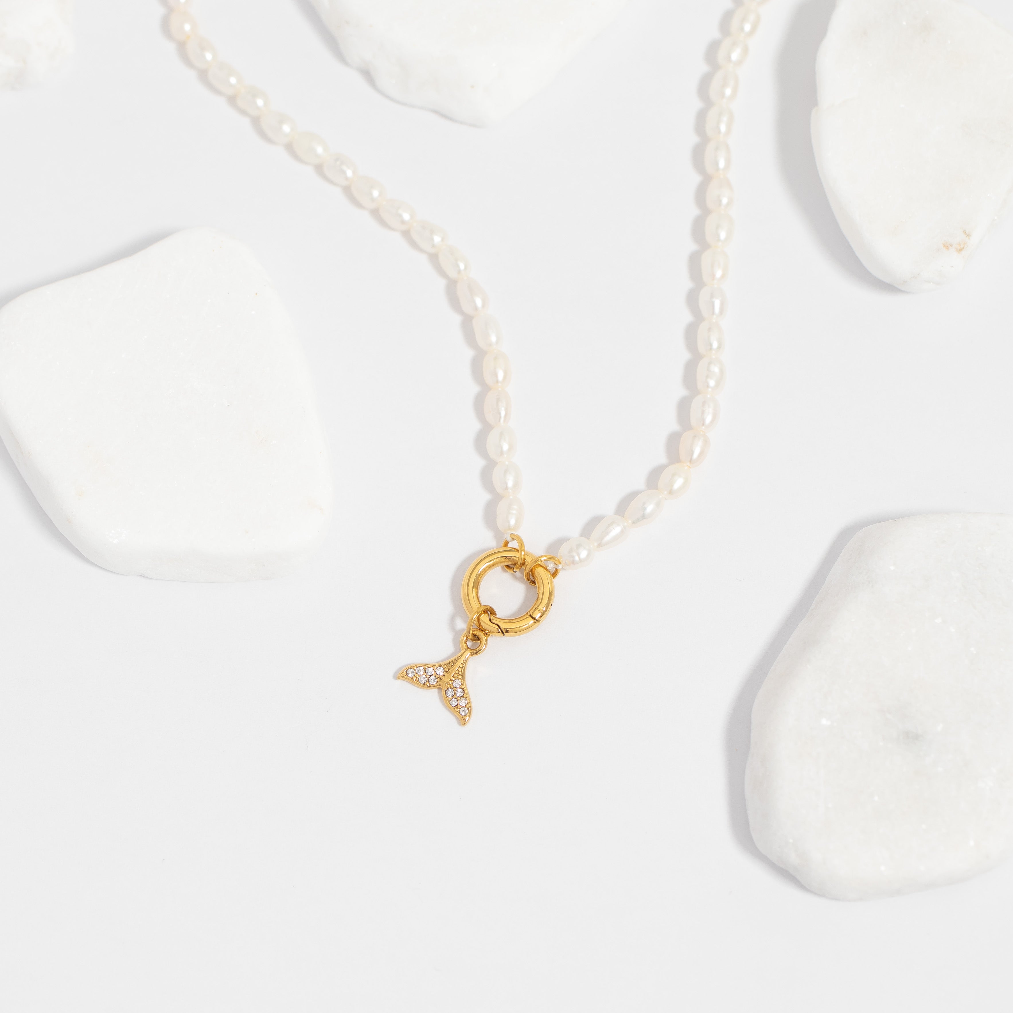 Freshwater Pearl Charm Holder Necklace