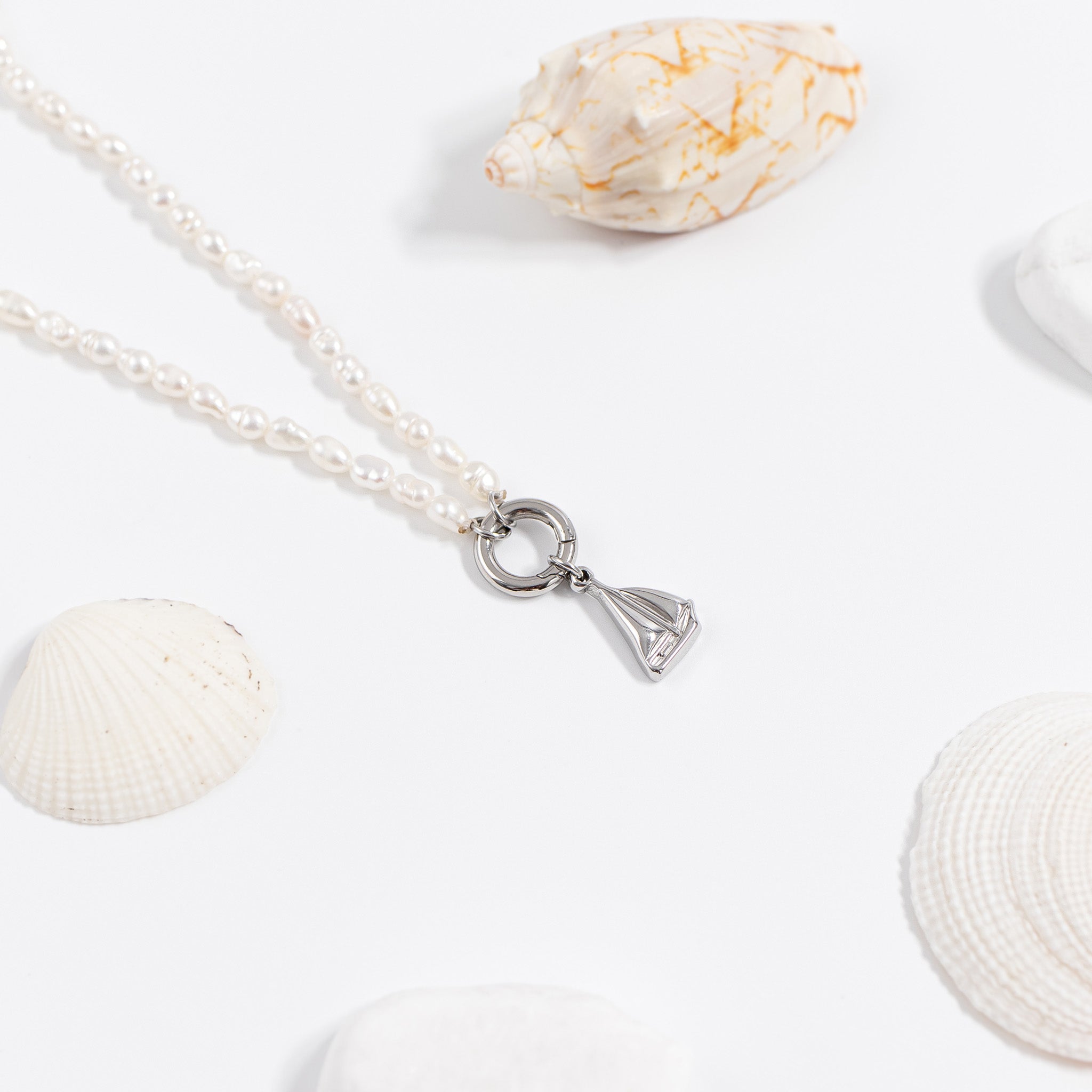 Freshwater Pearl Charm Holder Necklace