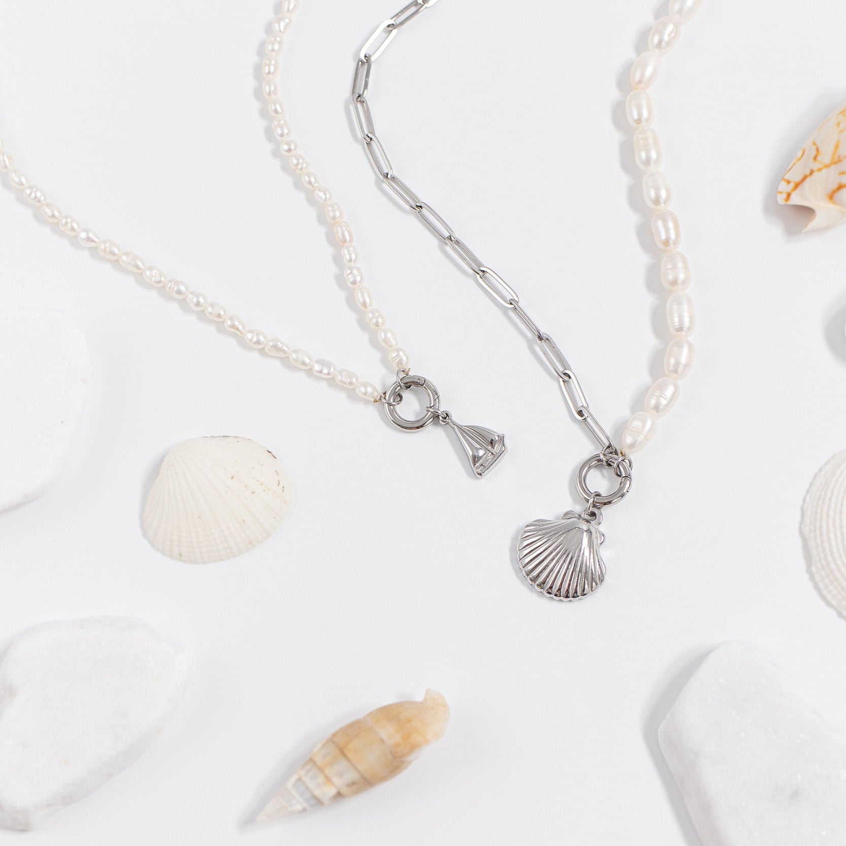 Freshwater Pearl Charm Holder Necklace
