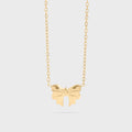 Gold Bow Pendant Necklace 