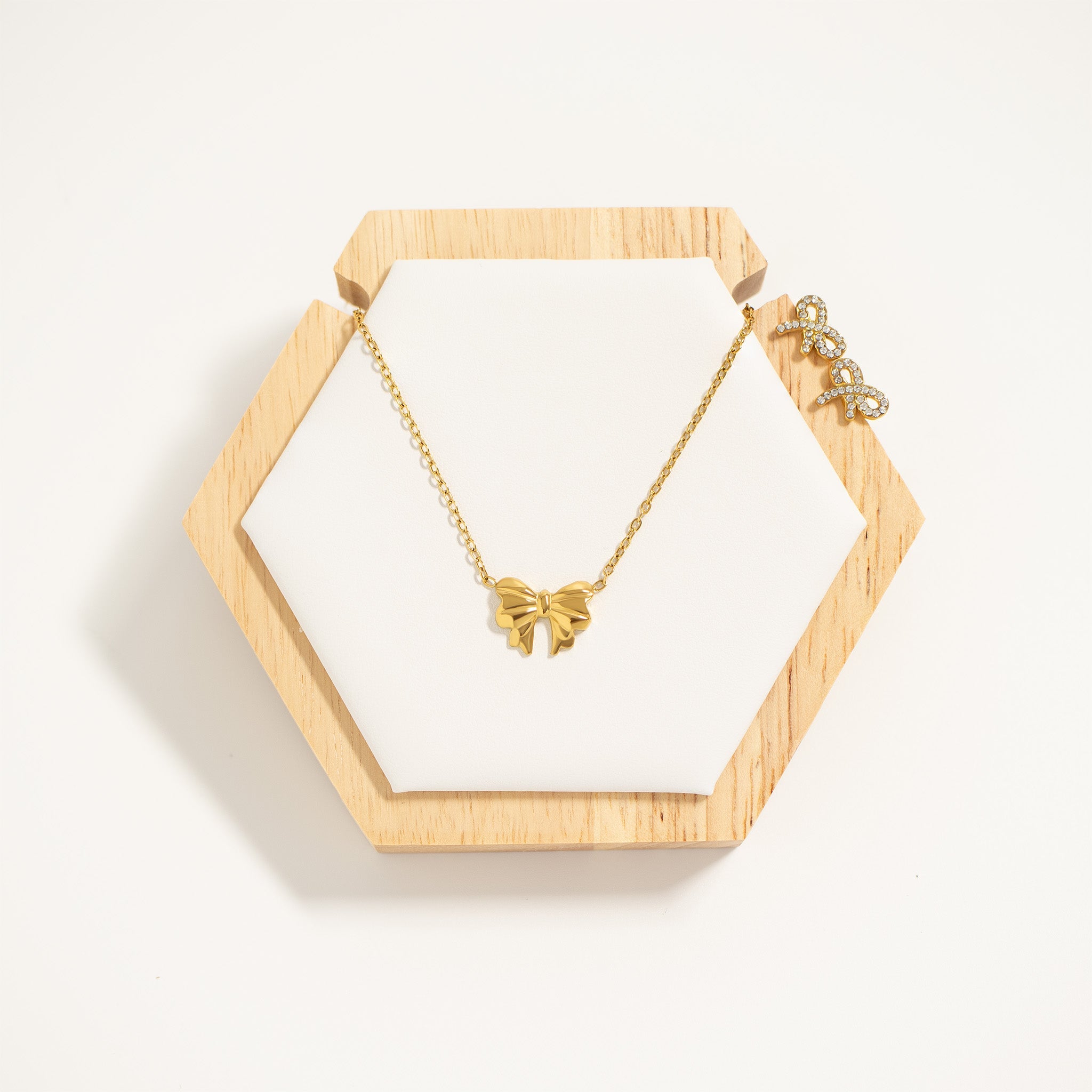 Gold Bow Pendant Necklace