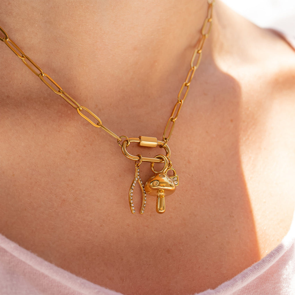Gold Carabiner Necklace