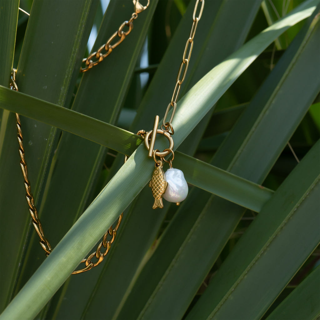 New Horizons Freshwater Pearl Charm Necklace