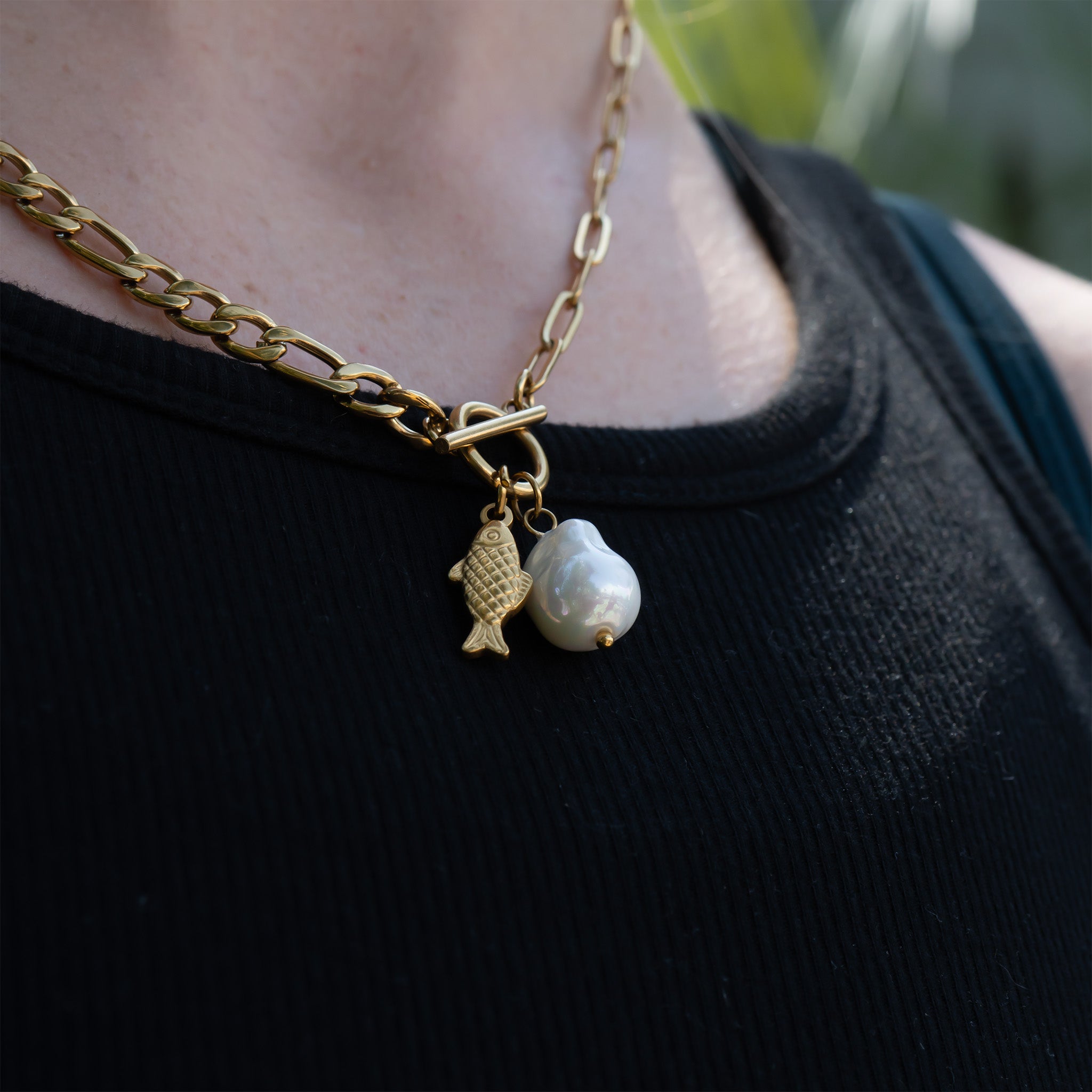 New Horizons Freshwater Pearl Charm Necklace