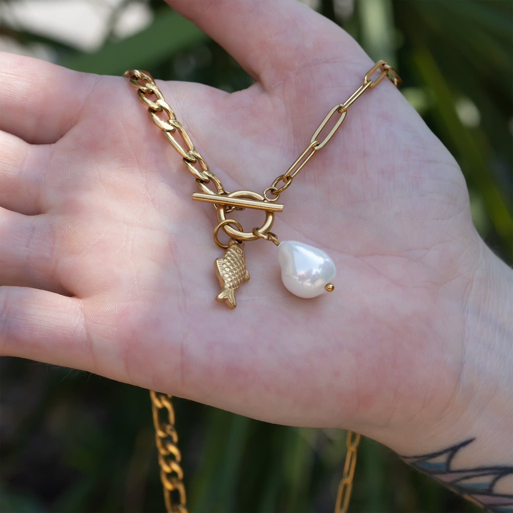 New Horizons Freshwater Pearl Charm Necklace