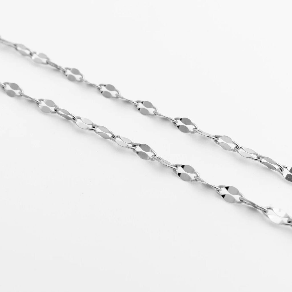 Silver Lip Belly Chain on a white background