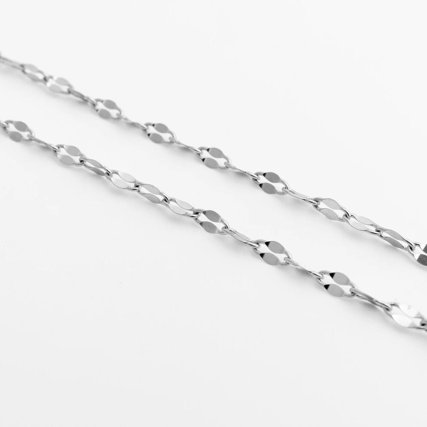 Silver Lip Belly Chain on a white background