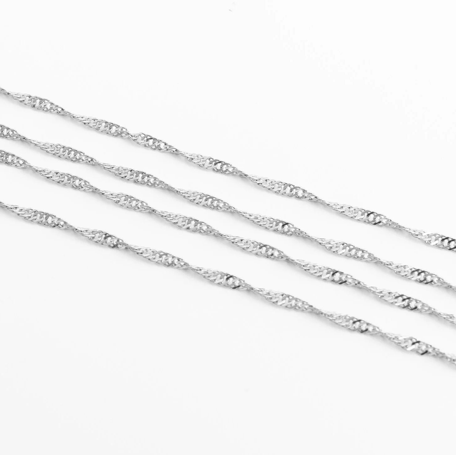 Silver Singapore Belly Chain on a white background