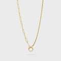 Split Chain with Stone Charm Holder