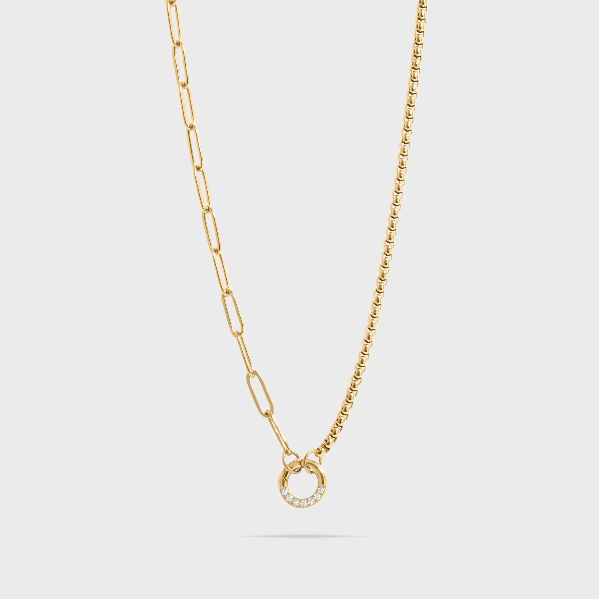 Split Chain with Stone Charm Holder