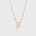 "Cross" Paperclip Carabiner Charm Necklace