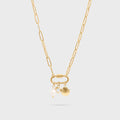 "Sea Shell" Paperclip Carabiner Charm Necklace