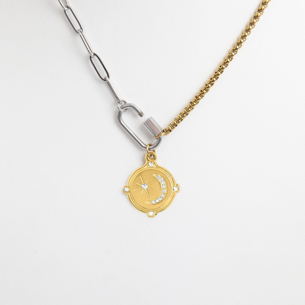 Stone Moon And Star Pendant