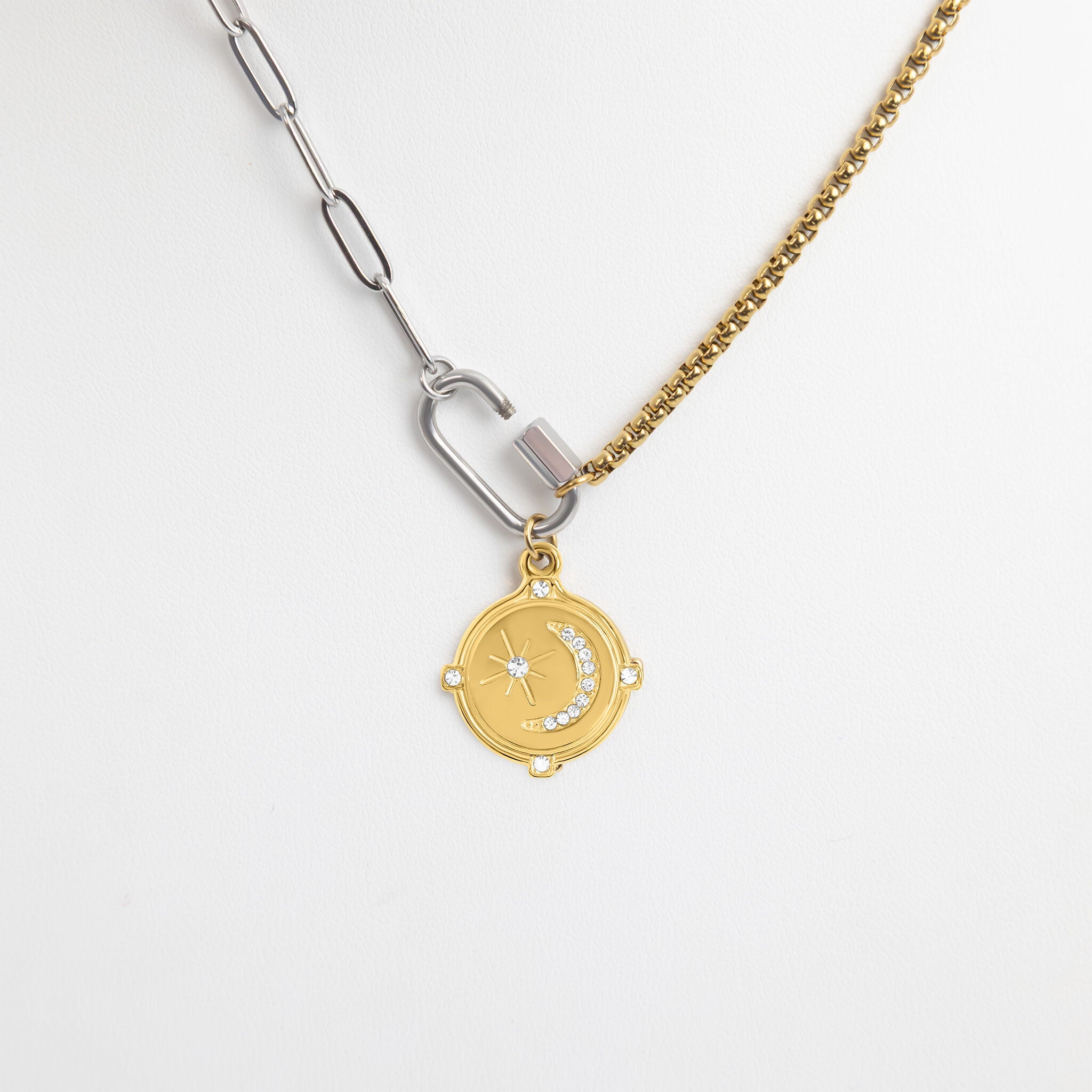 Stone Moon And Star Pendant