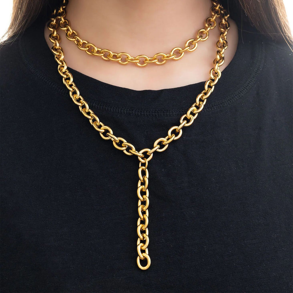 Chunky Chain Lariat Necklace