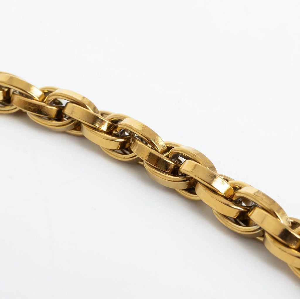 Gold chain on a white background