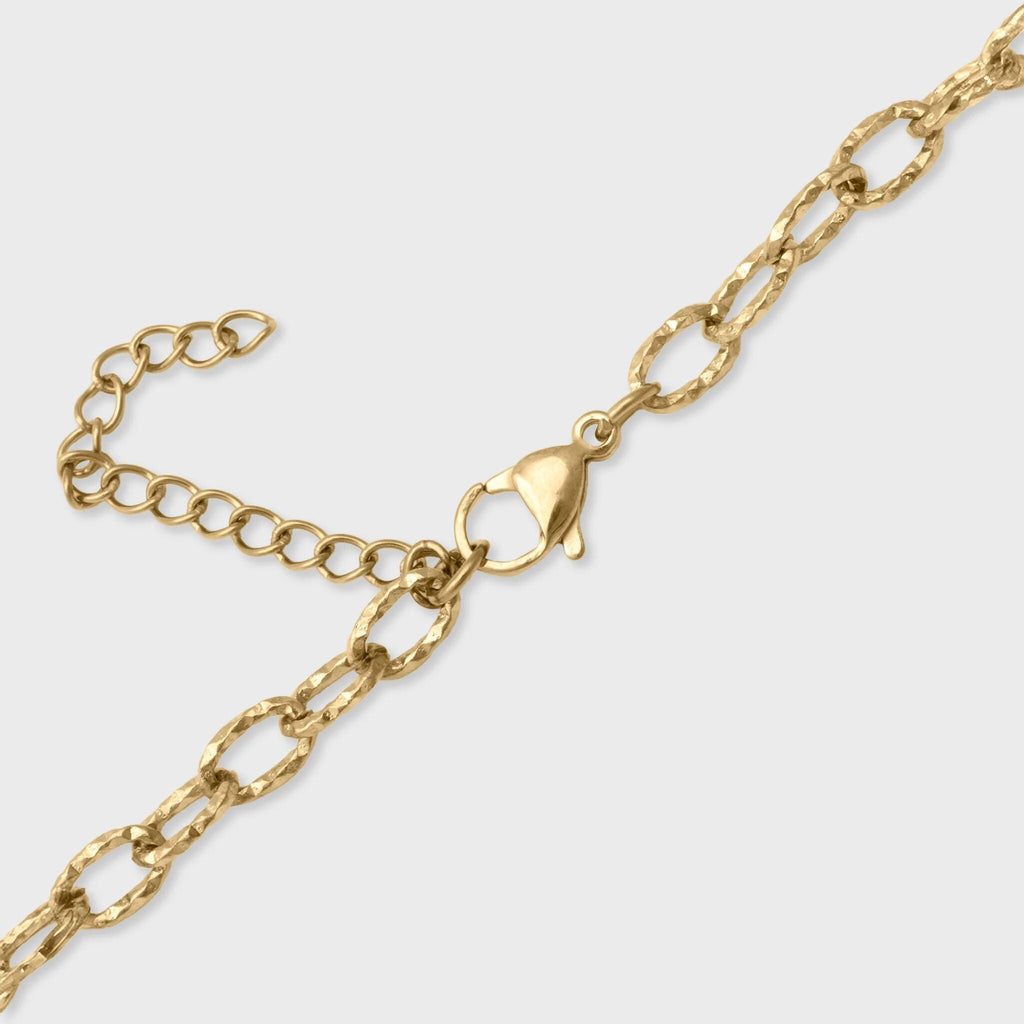 Cable Link Chain Necklace- gold clasp 