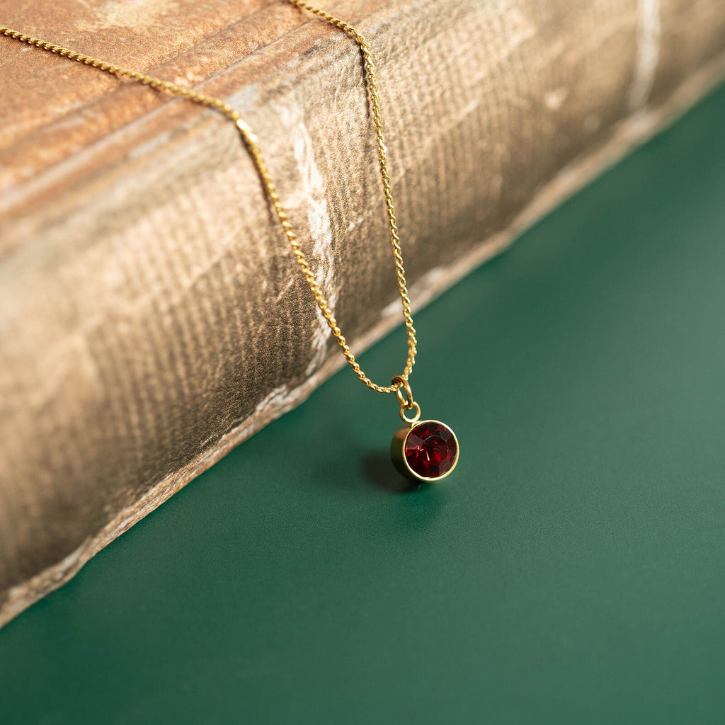 Round Silver Birthstone Charm