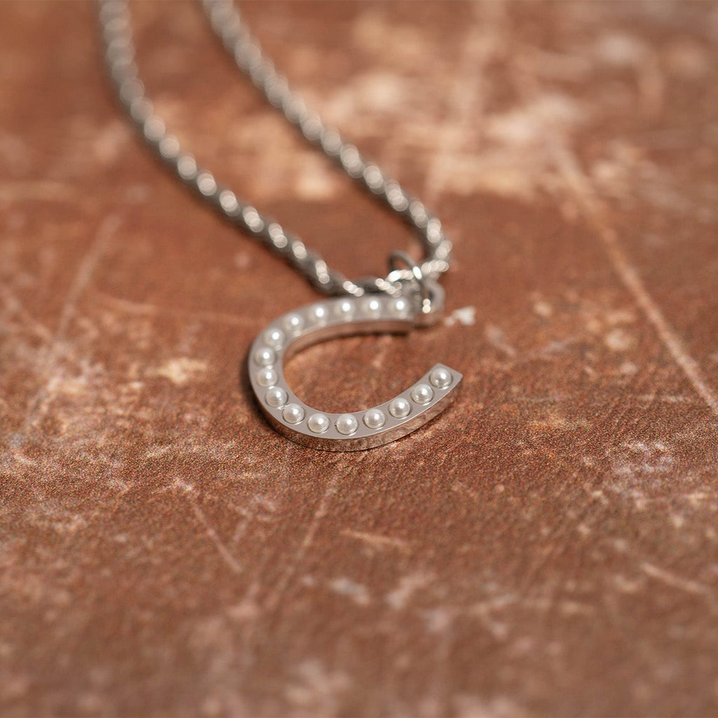 Pearl Studded Horseshoe Charm