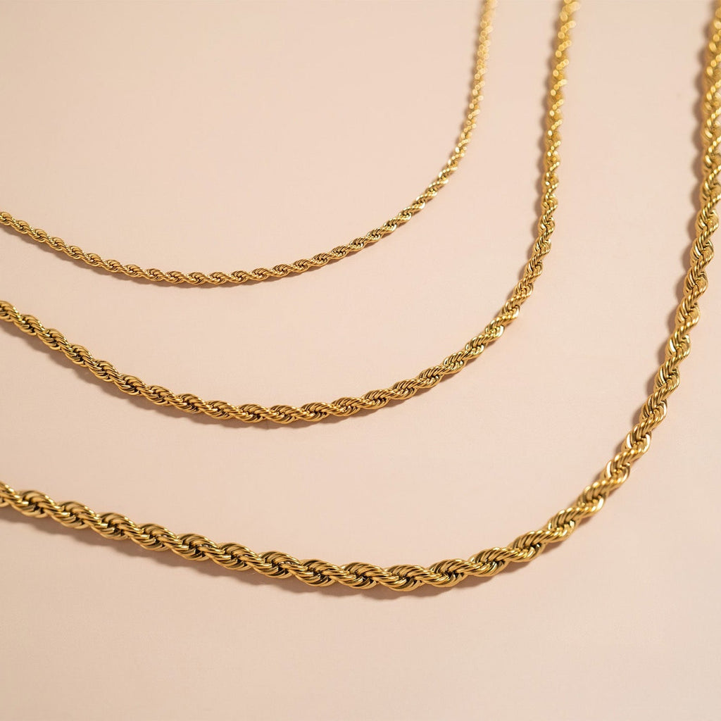 Gold Rope Chain Necklace