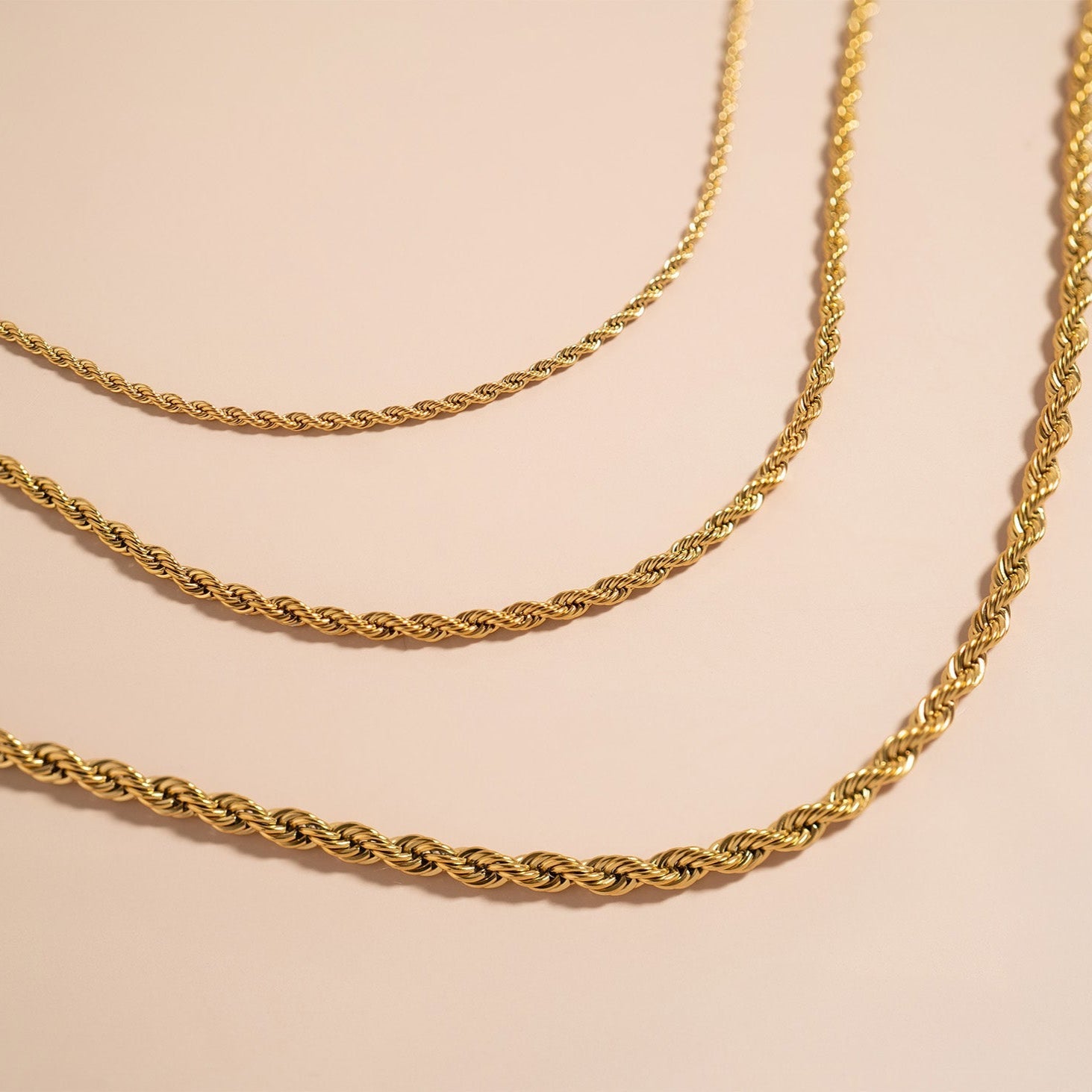 Gold Rope Chain Necklace