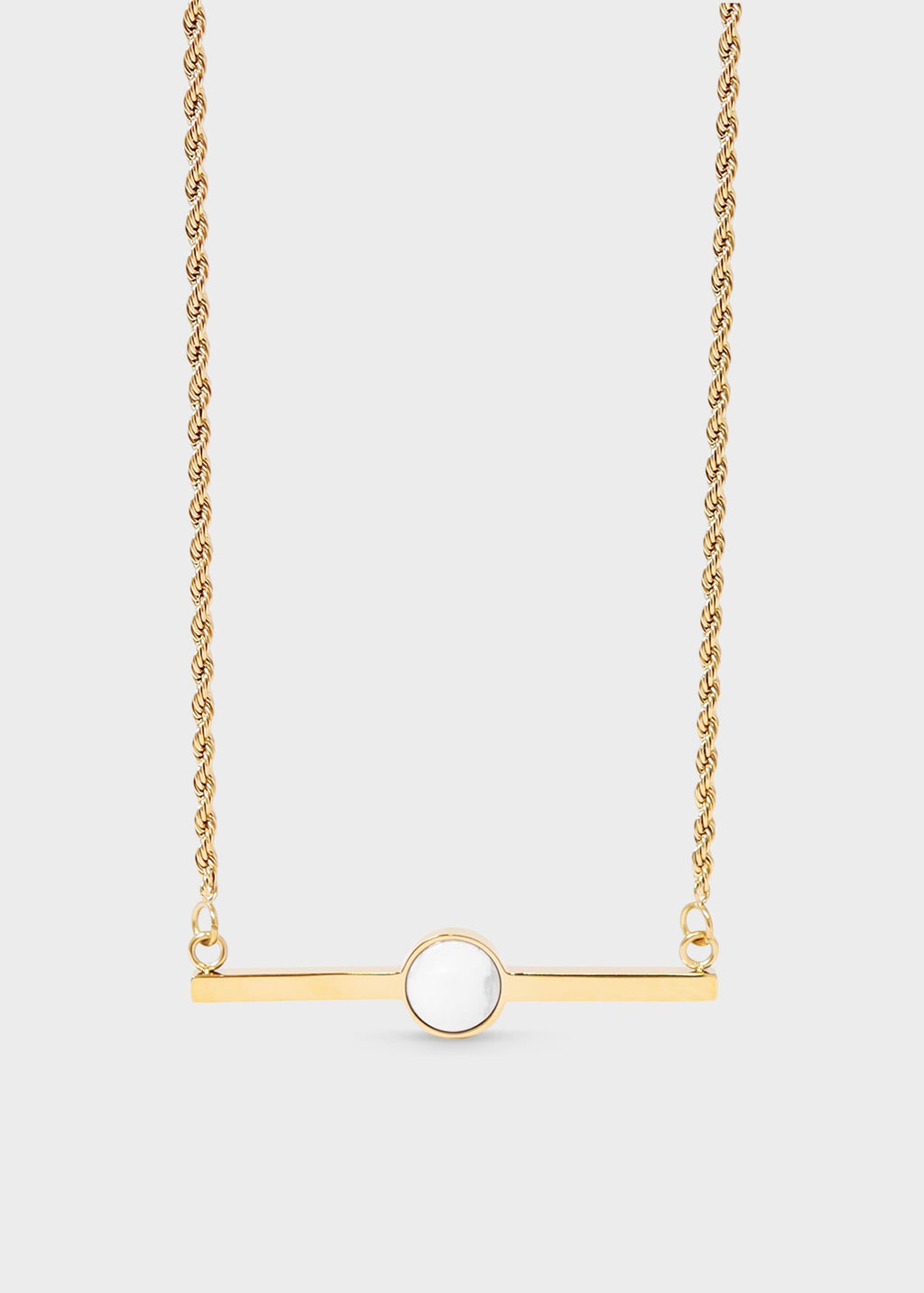 Semi Precious Natural Stone Bar Necklace