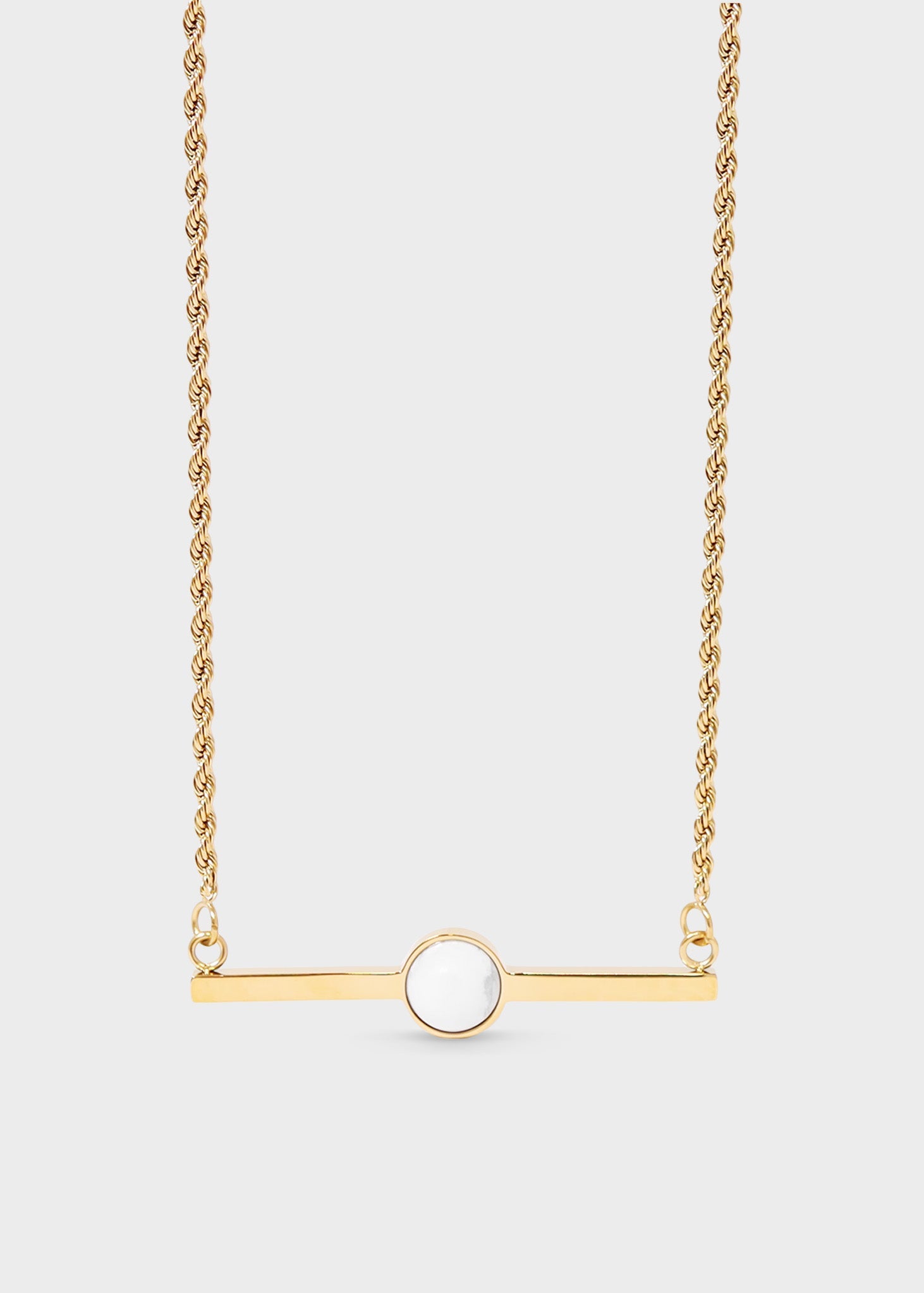Semi Precious Natural Stone Bar Necklace