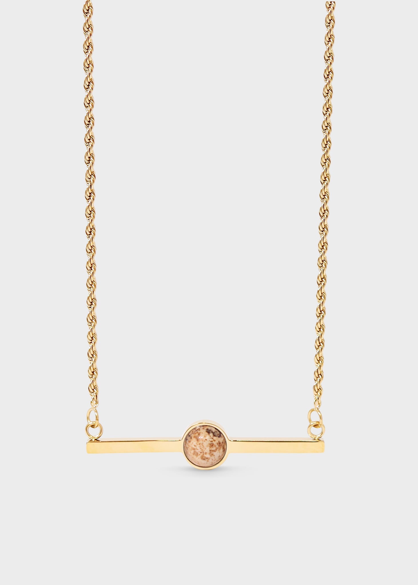 Semi Precious Natural Stone Bar Necklace