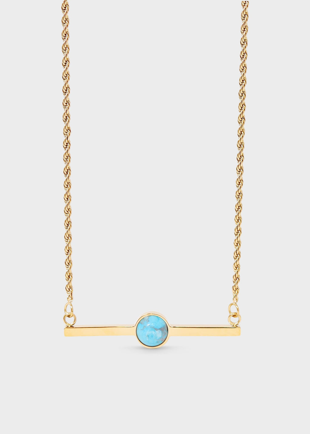 Semi Precious Natural Stone Bar Necklace