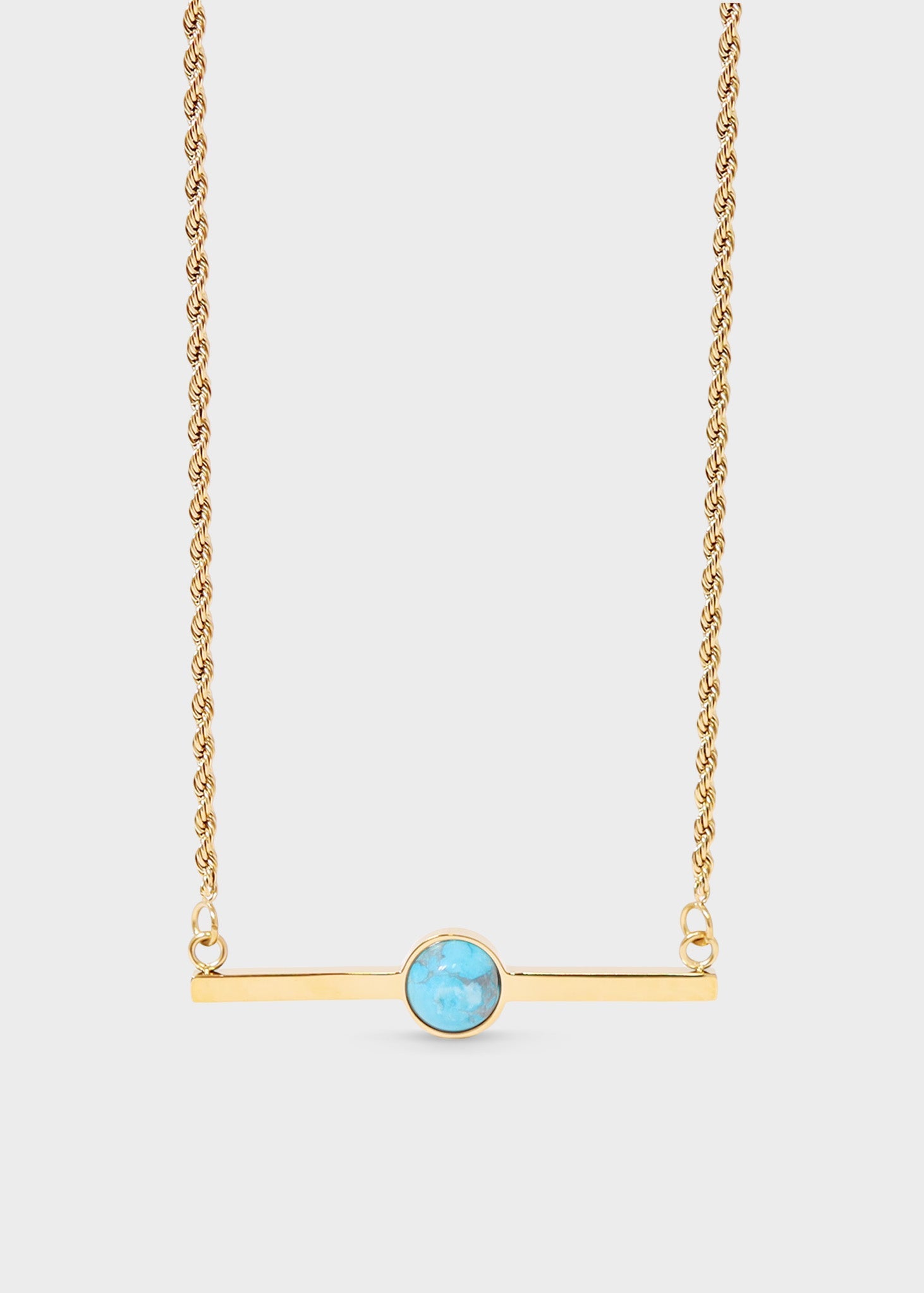 Semi Precious Natural Stone Bar Necklace