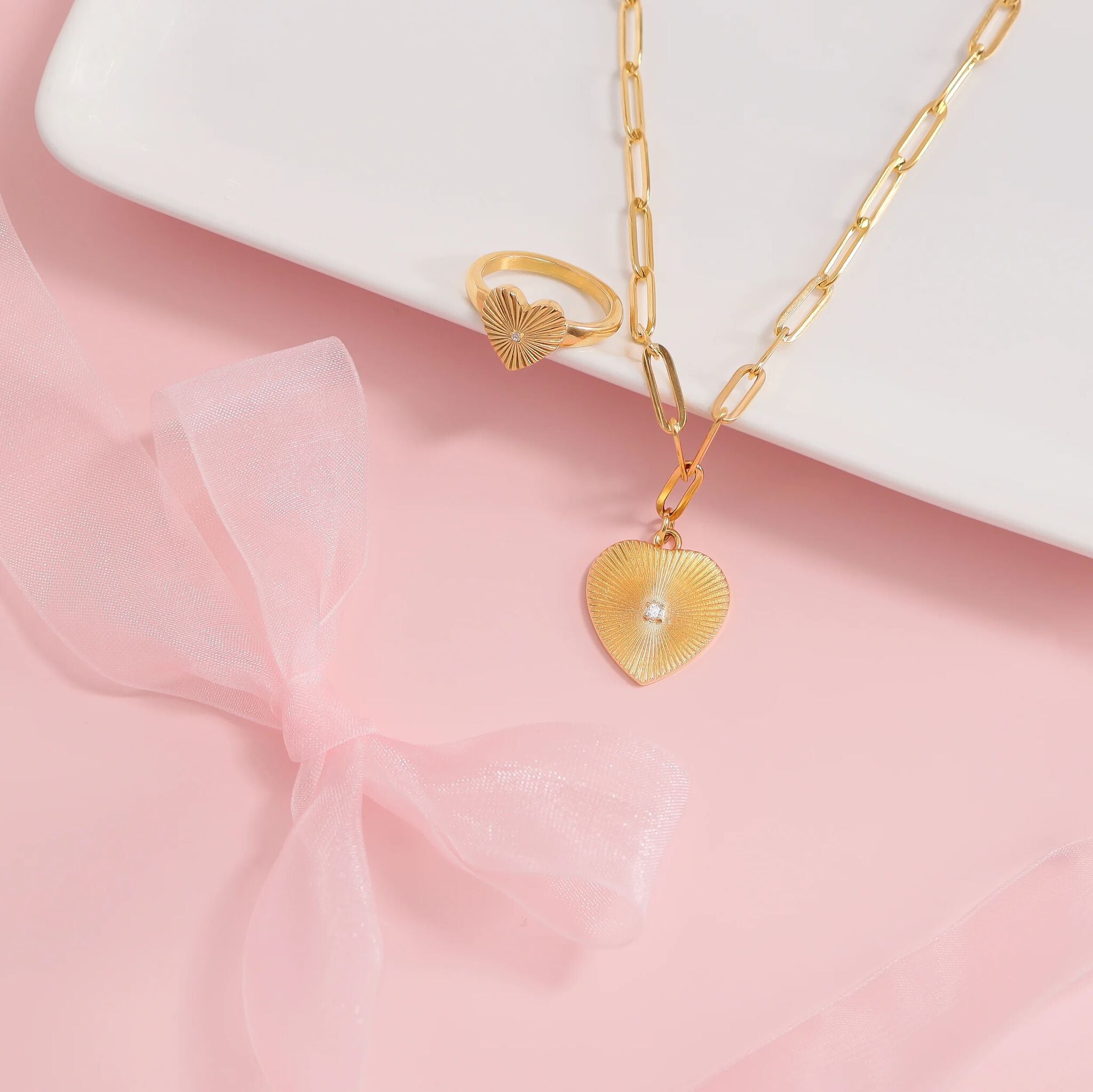Sunburst Heart Ring