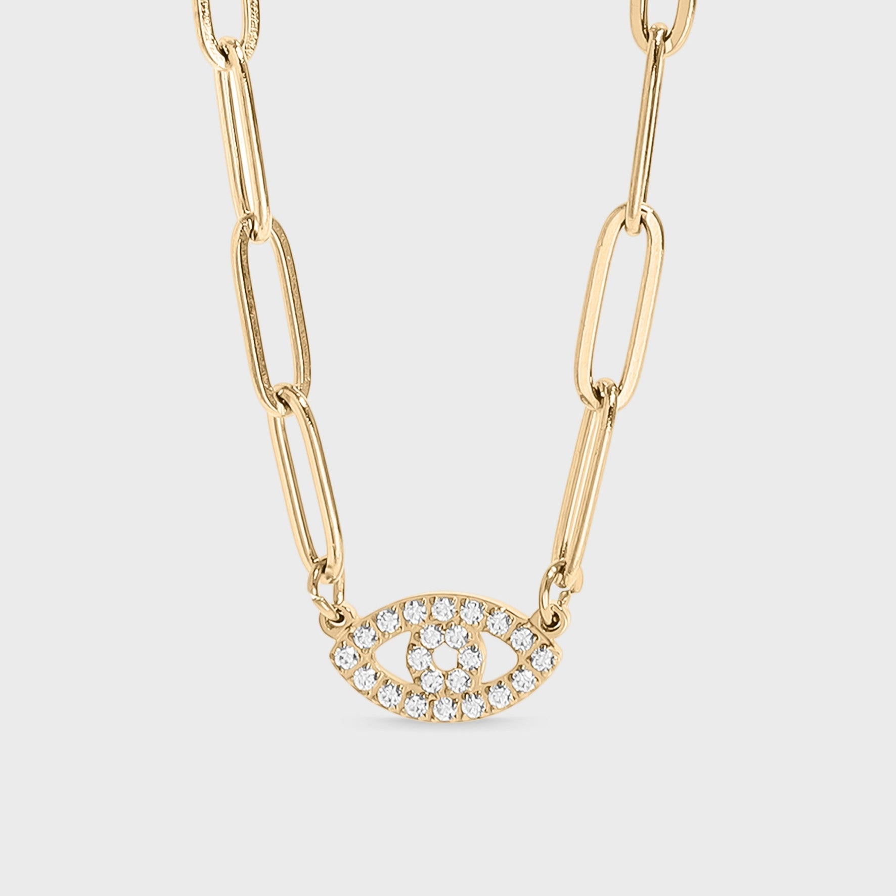 Paperclip Evil Eye Necklace