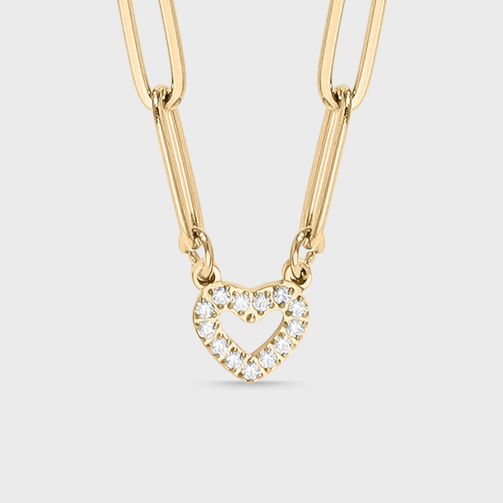 Paperclip Heart Charm Necklace