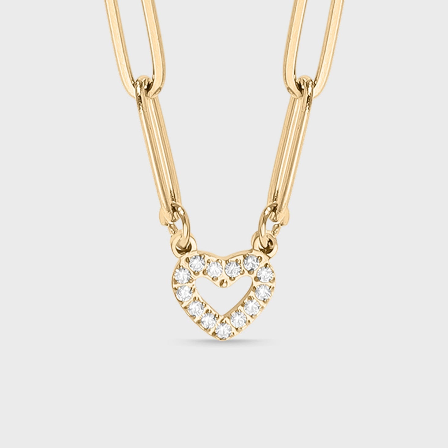 Paperclip Heart Charm Necklace